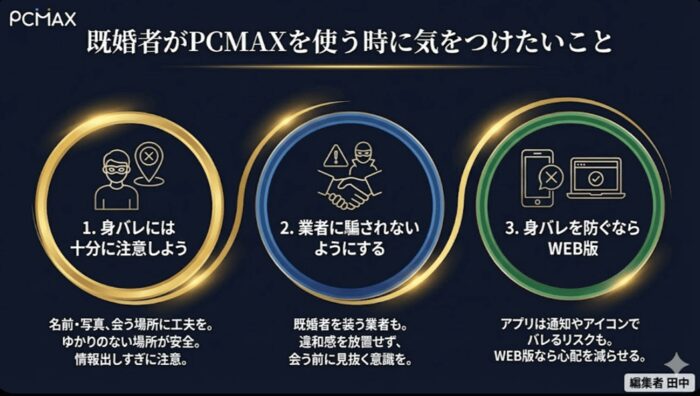 既婚者がPCMAXを使う時に気をつけたいこと
