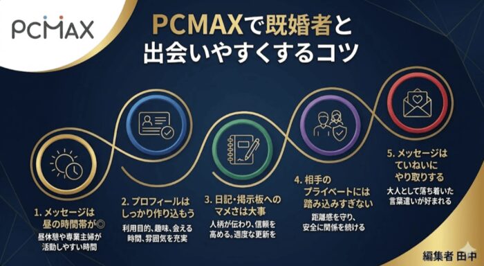 PCMAXで既婚者と出会いやすくするコツ