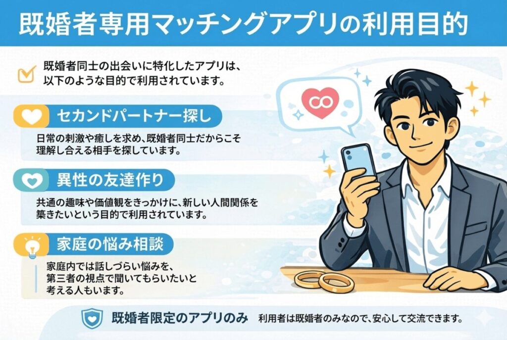 既婚者専用マッチングアプリの特徴と利用される理由